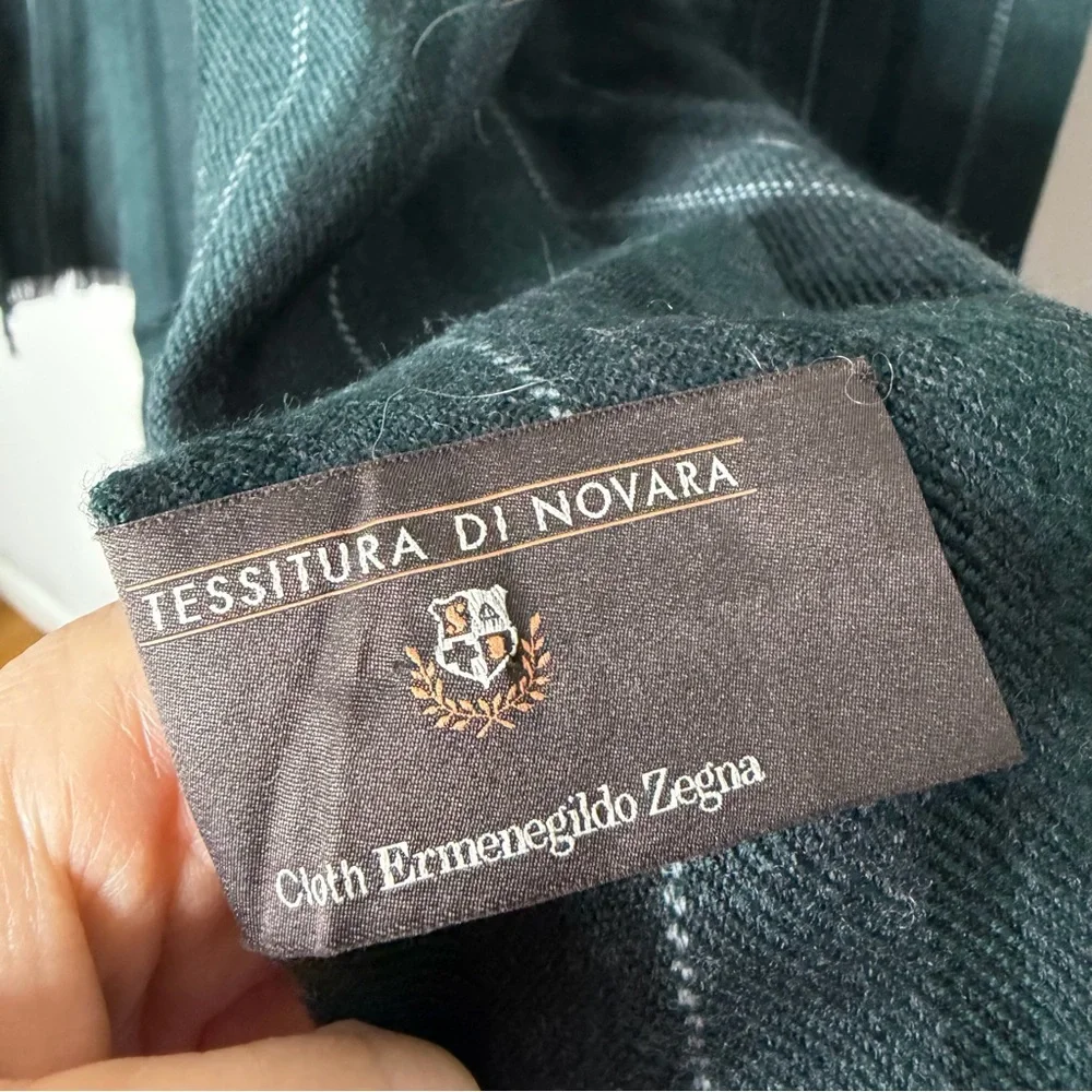 TESSITURA DI NOVARA Cloth Ermenegildo Zegna Wool Striped Scarf Green